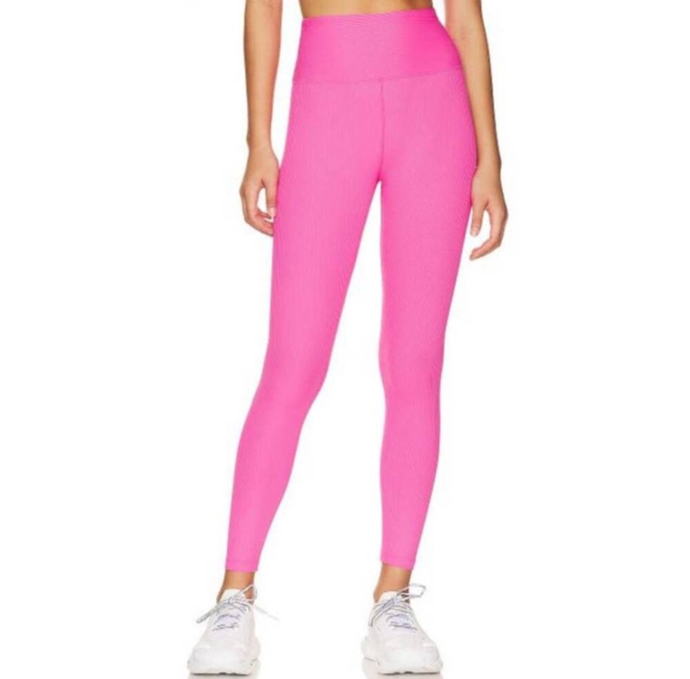 Year of Ours leggings ribbed High waist pull on hot pink size Small S